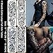 Kotbs 4 Sheets Large Waterproof Full Arm Tattoo Sticker Skull Rose Fake Tattoos Sleeve Temporary Tattoo Body Art for Men Women