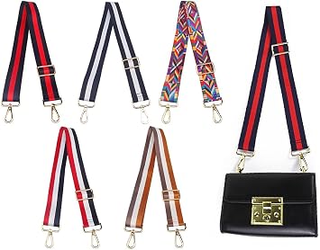 Anlising 5PCS Wide Shoulder Strap, Boho Adjustable Shoulder Straps, Straps Handbag, Handbag Belt,Wide Handbag Straps,Crossbody Canvas Strap,Replacement Handbag Strap,for Slanted Shoulder Bag,Handbags