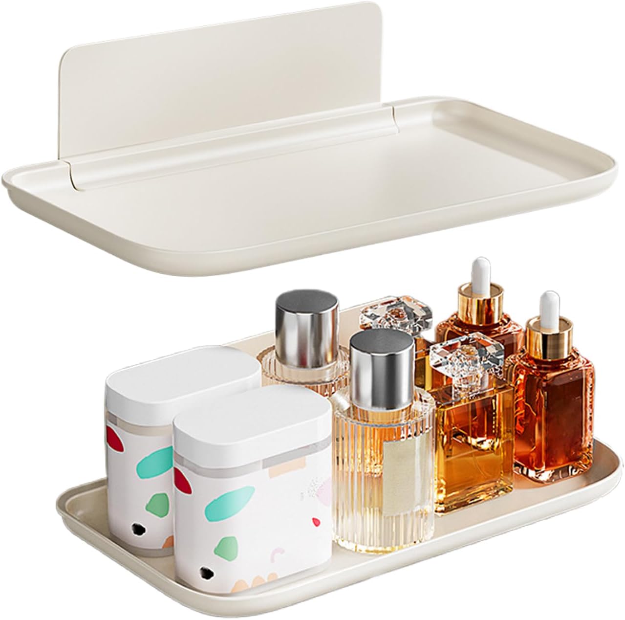 Foldable Floating Shelves for Wall No Drill Fold Down Shelf Wall Mounted