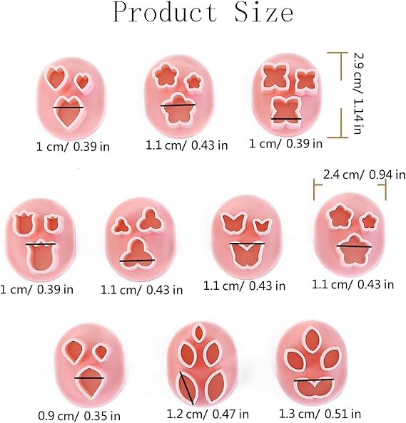 LZZEM 10Pcs Clay Cutters for Jewellery Making, Mini Polymer Clay Shapes