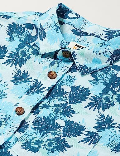Koton Short Sleeve Shirt Cotton Floral Printed Pocket Detail Chemise, Design Blanc (0d0), 4-5 Ans Boys's