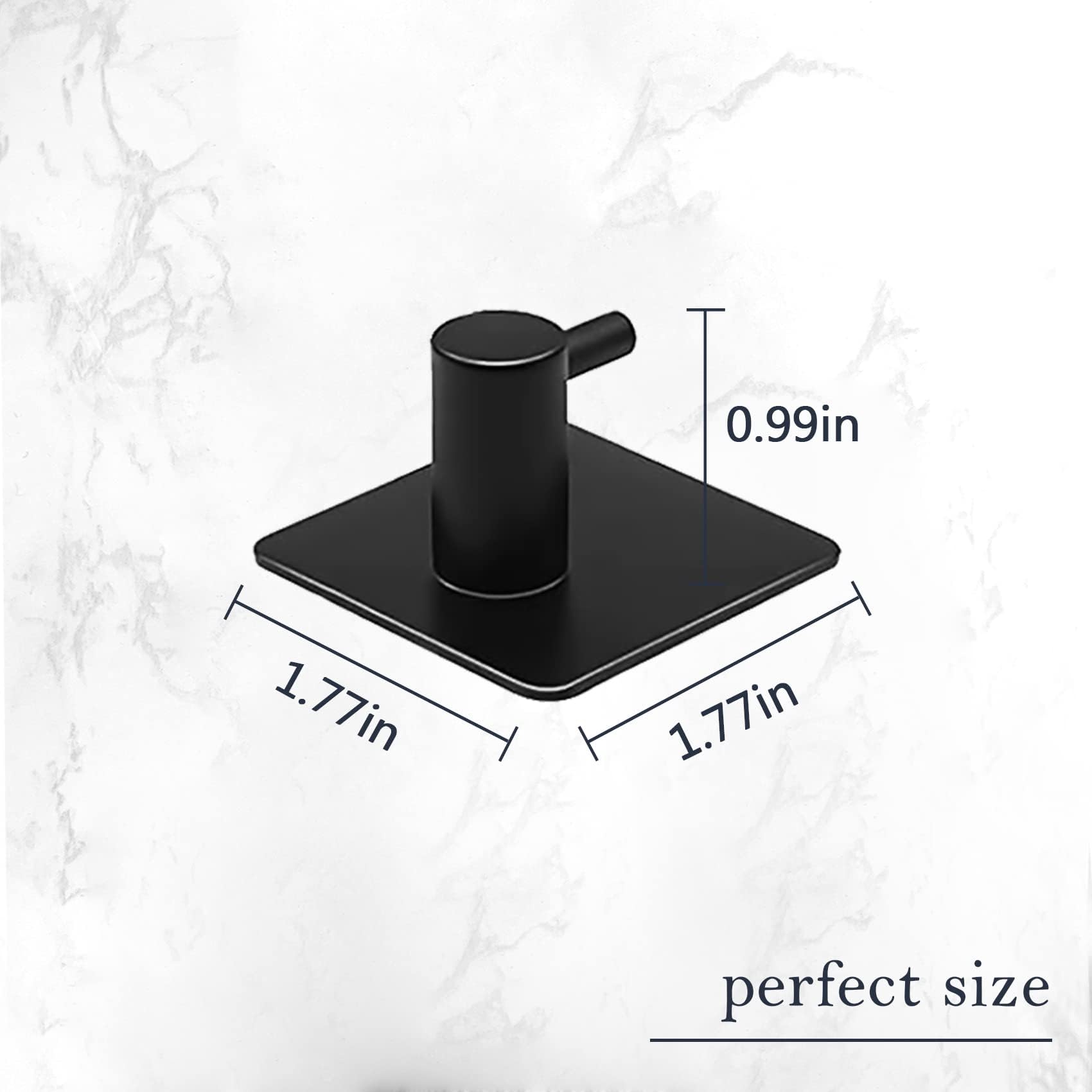PNWNNH Ganchos adhesivos resistentes para toallas de pared, ganchos de ducha para puerta de baño, cocina, paquete de 4, color negro mate