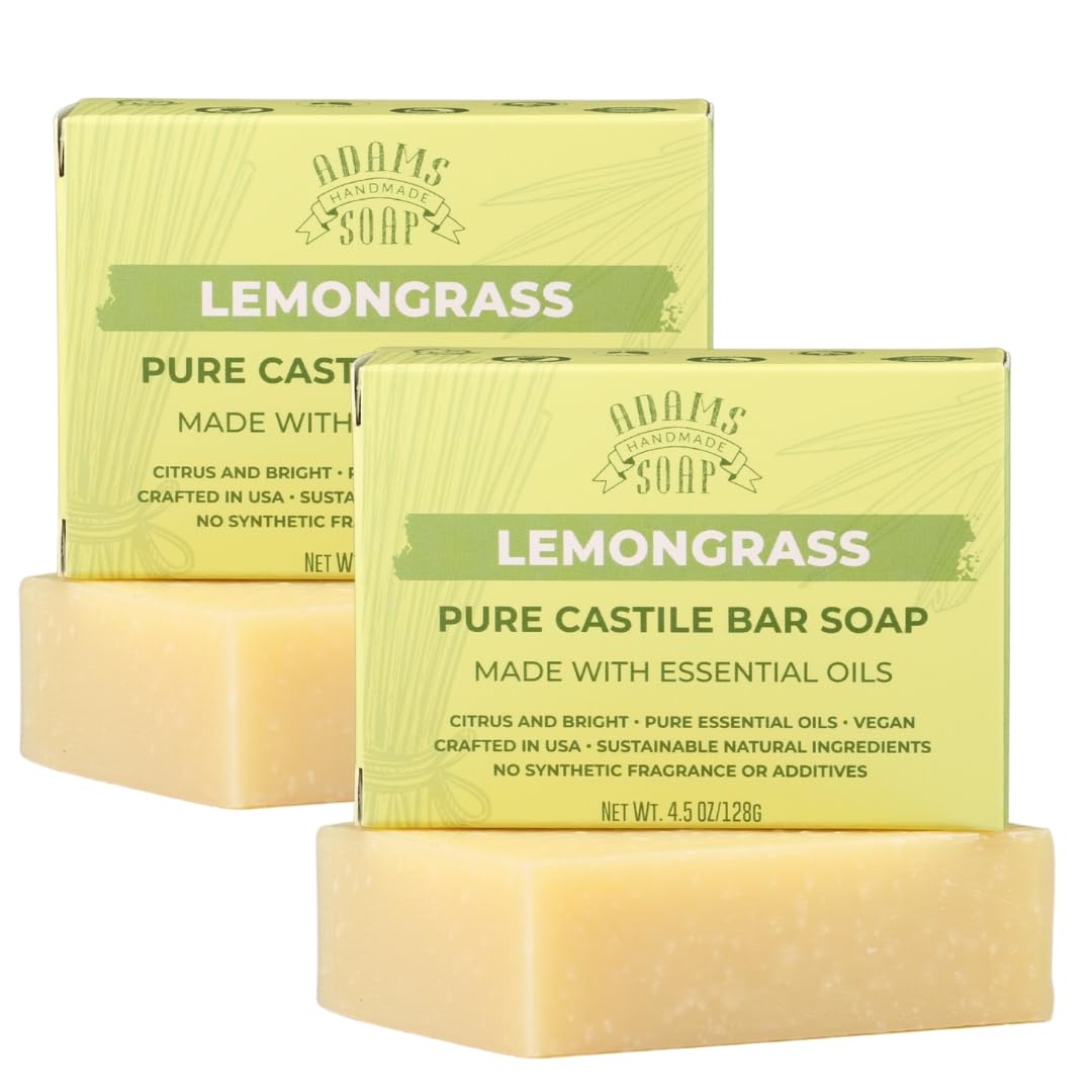 Adams Handmade Soap Lemongrass Castile Bar Soap - Vegan & Organic