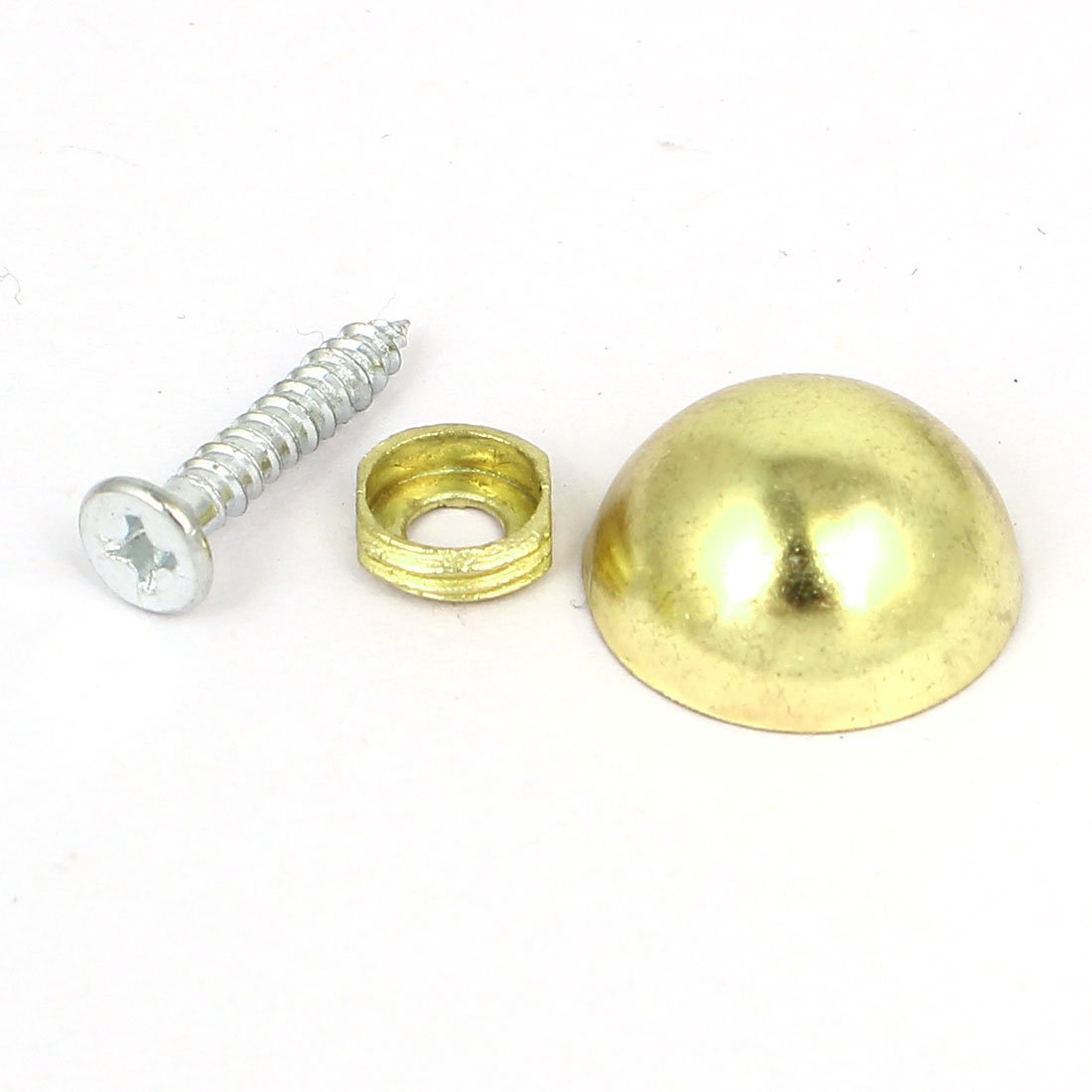 Aexit 20mm Dia Quality Parts Head Metal Semicircle Screw Type Glass Mirror Nail Gold Tone 12pcs Model:10as480qo584