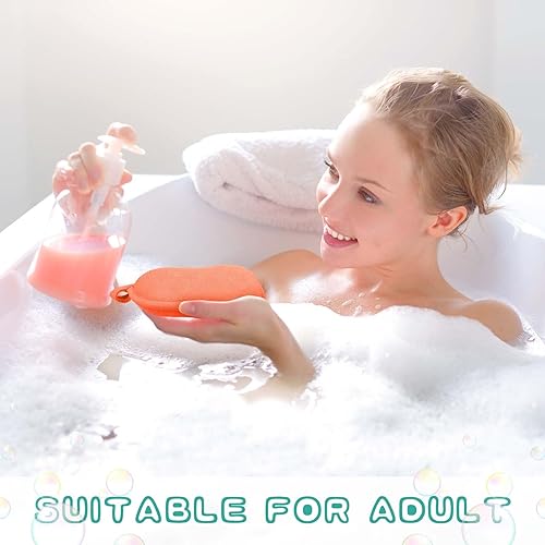 Miniatura 25 de Tatuo Esponja de baño para bebé, 4 piezas, esponja de algodón suave y absorbente, esponja para niños, bebés, hombres y mujeres (rojo, morado)