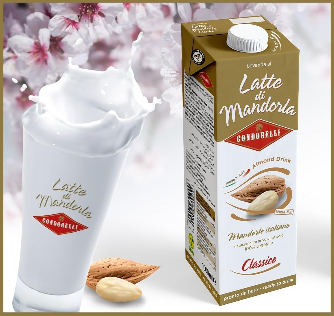Condorelli Almond Drink Classico 6x1 L pflanzlicher Mandeldrink glutenfrei laktosefrei italienisches Rezept