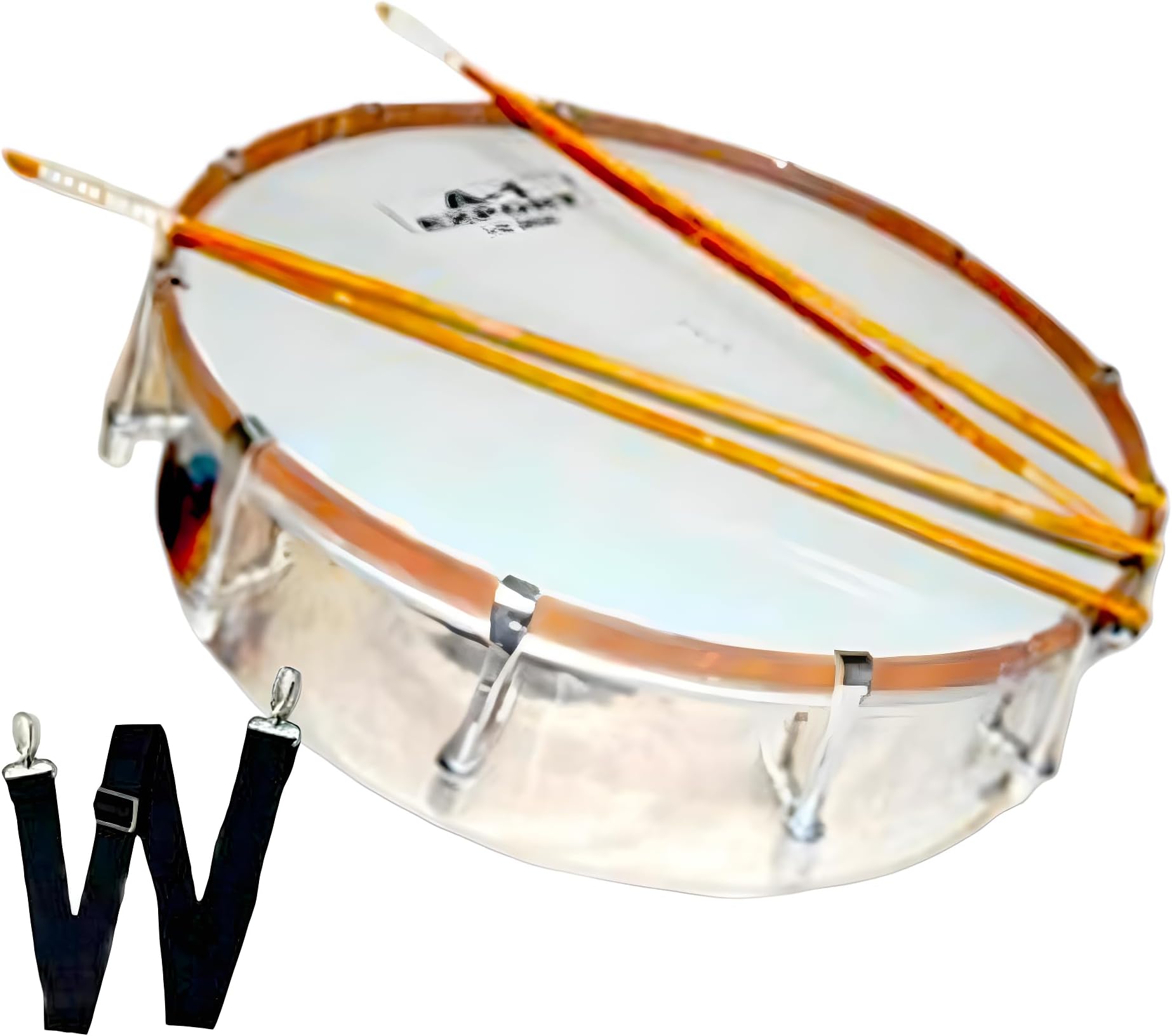 "Mayur Musical Tasha Drum/Dhol Copper Polished - 14 Inch with Tasha Sticks and Tasha Belt - Authentic Indian Percussion Ensemble"