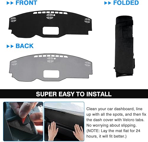 Miniatura 5 de Autorder Tapete de ajuste personalizado para Toyota Tundra 2022 2023, accesorios para salpicadero, franela antideslizante, protector de rayos UV,