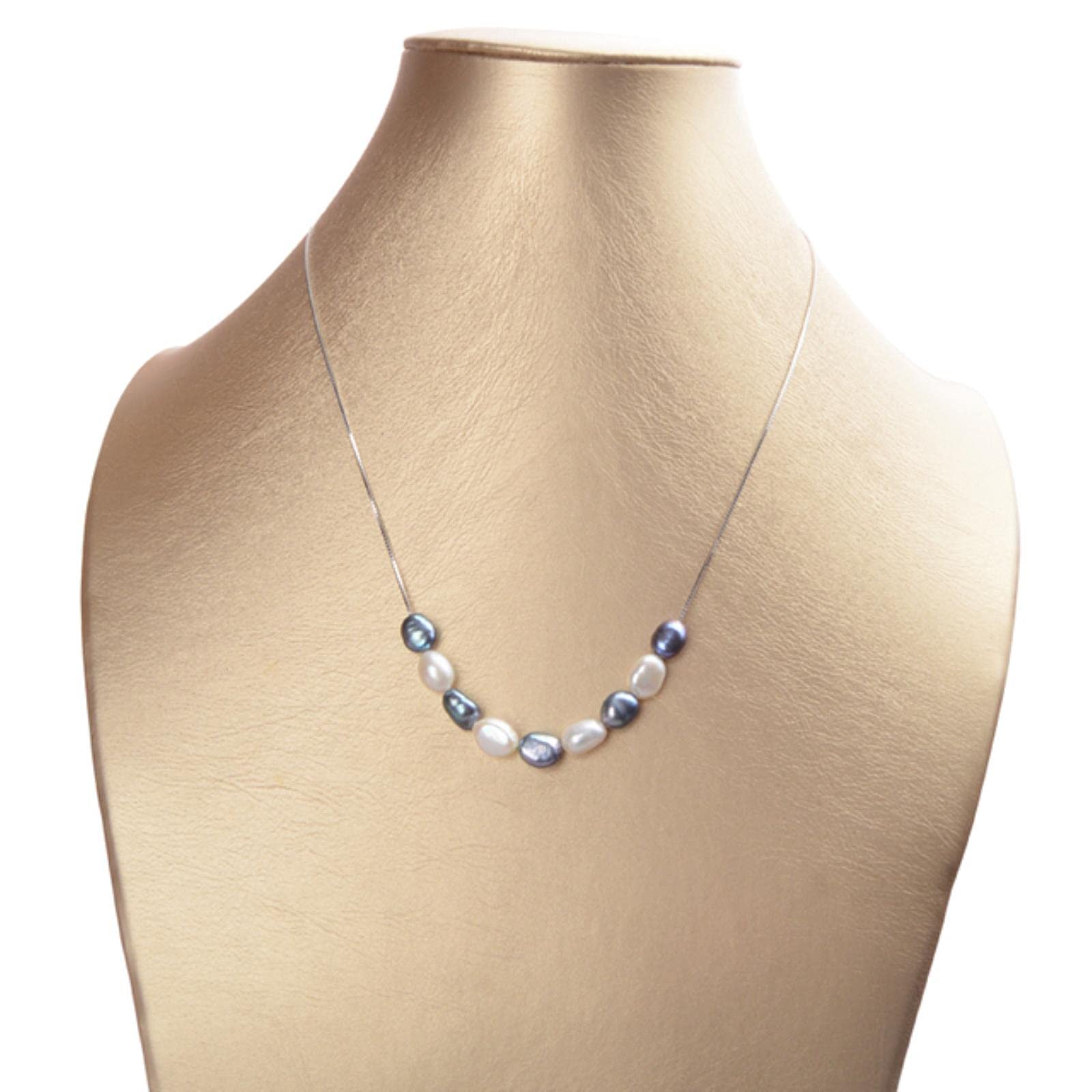 Collar de Plata de Ley 925, Cadena de 6-7mm, Colgante de Perlas barrocas Naturales, joyería para Regalo de Mujer