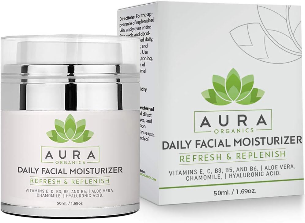 Moisturizer for Face - Face Lotion & Cream Includes Hyaluronic Acid, Aloe,Chamomile Vitamin C, E, B3, B5, B6. Great for Day and Night!