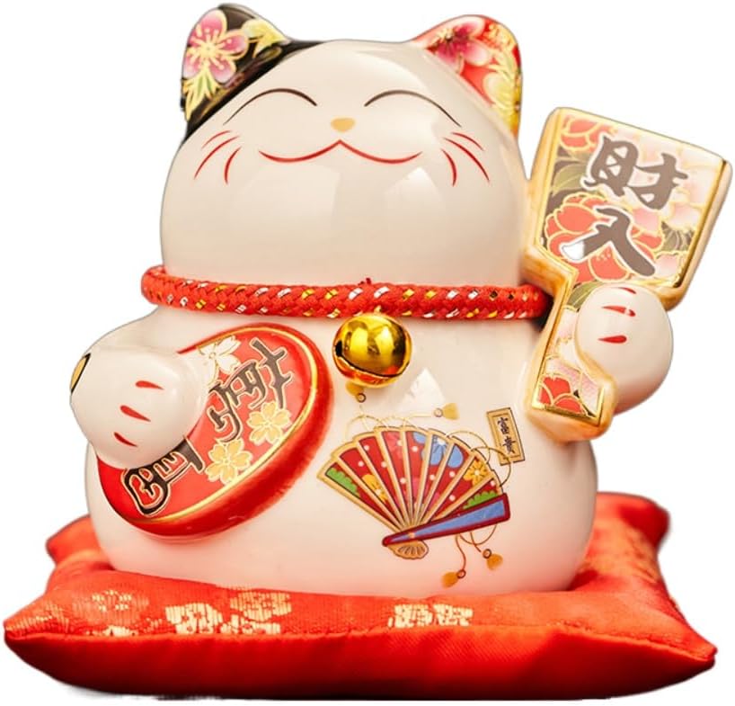 12.5cm Maneki Neko Small Ornaments Ceramic Home Living Room Money Storage Tank Innovative