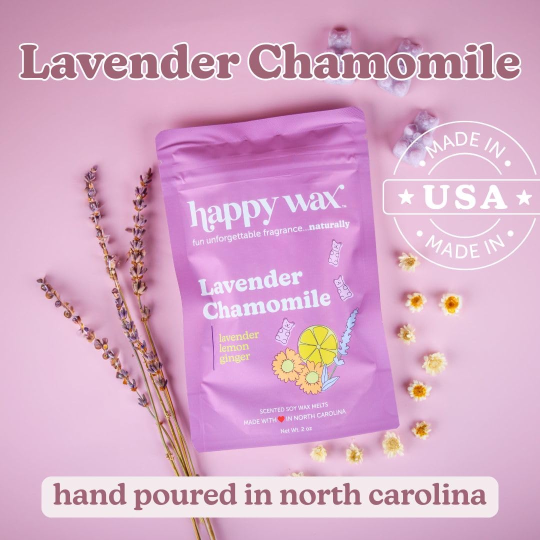 Happy Cire Spa Day Mix, perfumowany wosk sojowy - kształty niedźwiedzia idealne do miksera, który topi się w Twoim najgorętszym, Lavender Chamomile, 8 Oz
