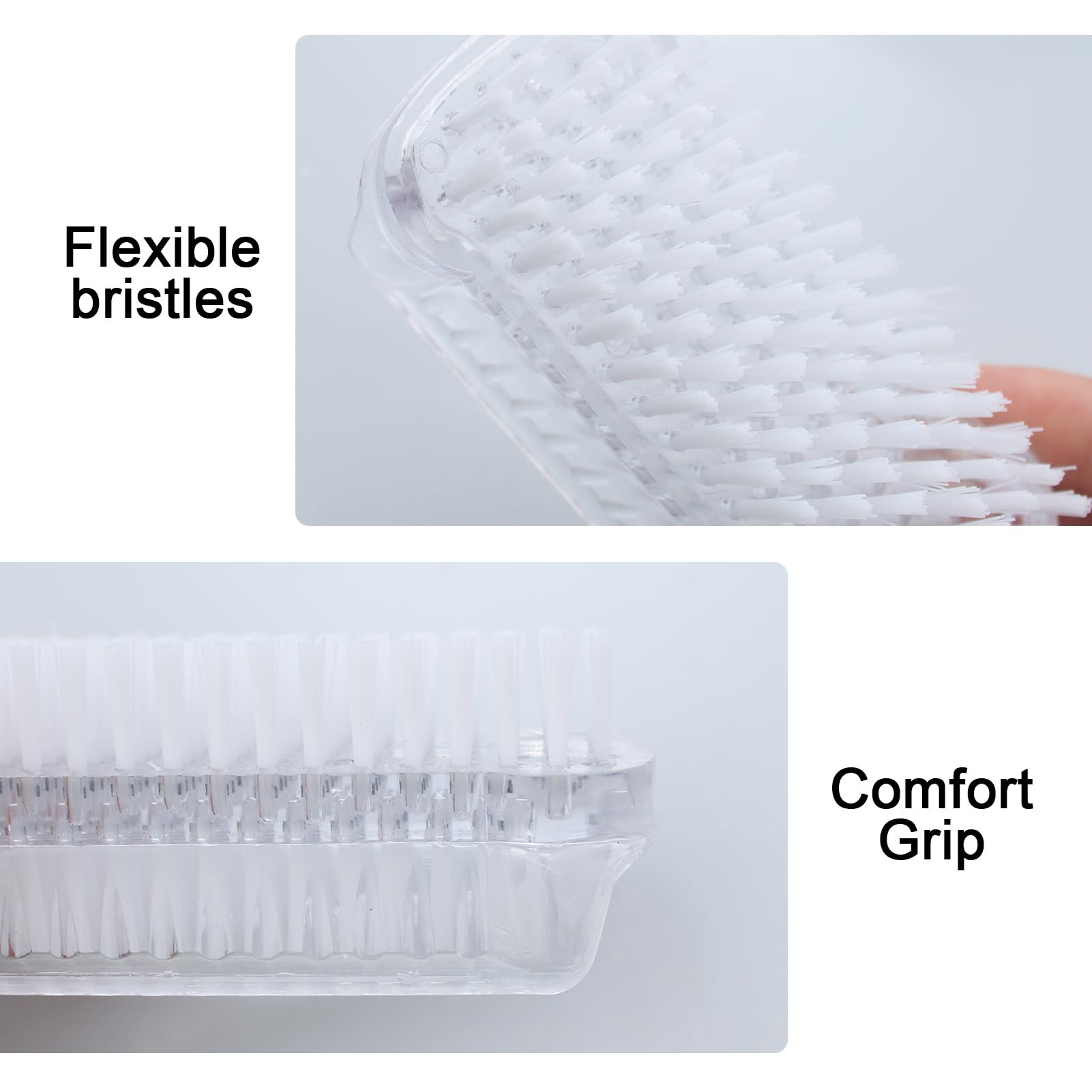 2 PCS Spazzola Per Unghie,spazzolino per unghie mani,Spazzole per la Pulizia plastica,Universale,Per Pulizia di mani Delle Unghie(Bianco)