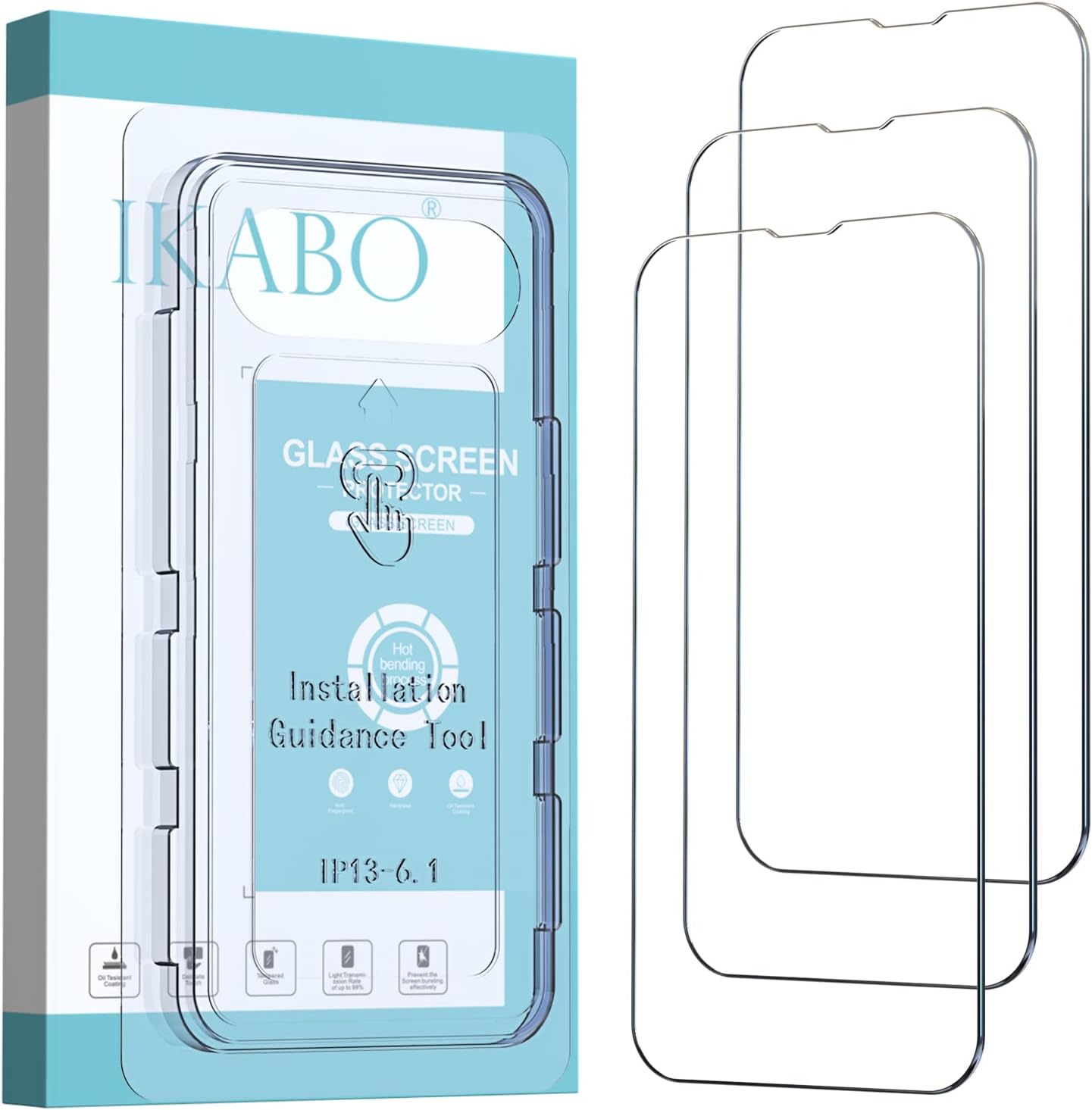 Discount IKABO Glass Screen Protector Compatible with iPhone 13/13 Pro [6.1 Inch] 3 Pack Ultra HD Full Screen Tempered Glass, 9H Hardness, Display Scratch Resistant, Easy Install