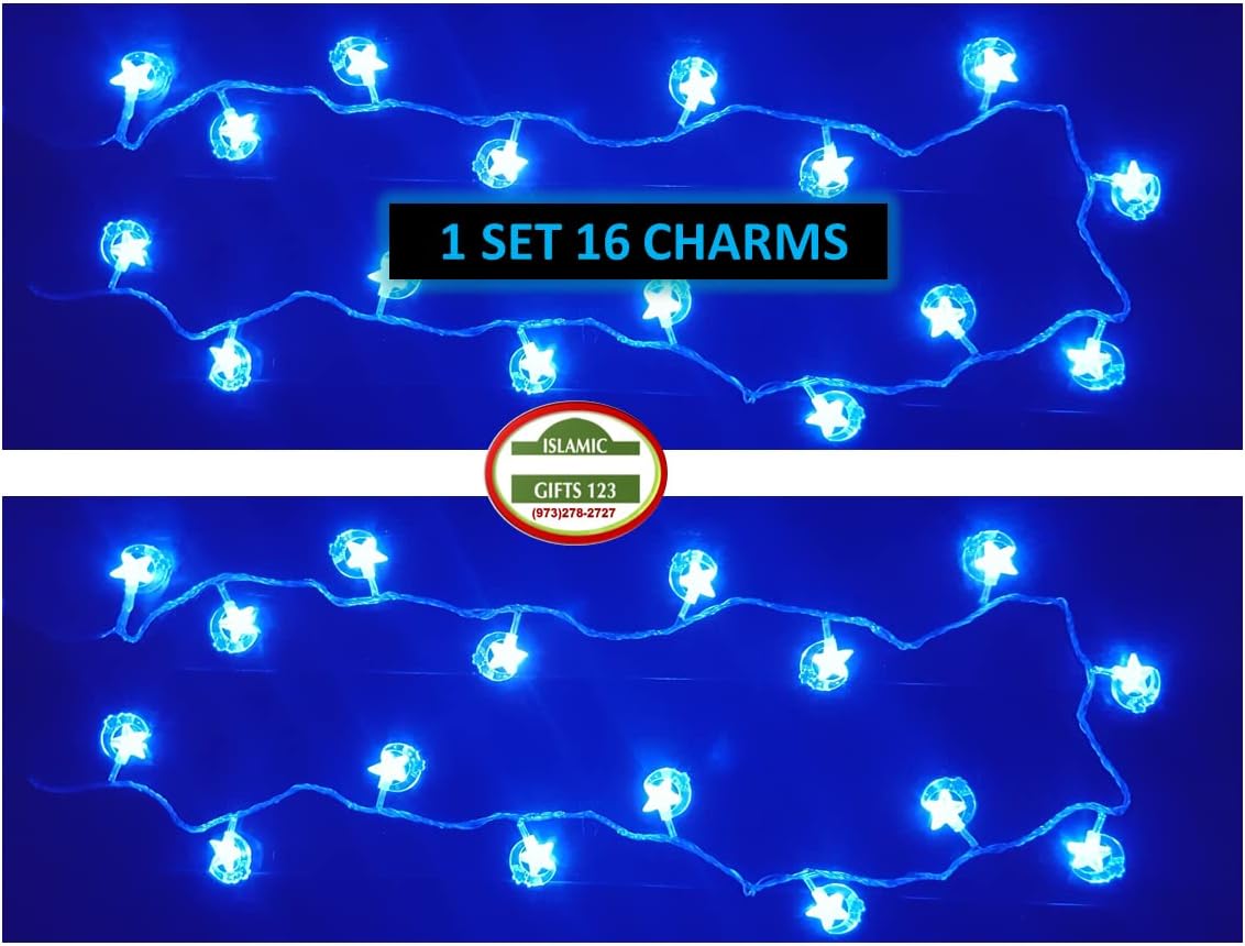 Eid Decoration [3 Pack] Eid Mubarak Lights Eid Mubarak Wall Decoration Eid Favors Ramadan Gifts Islamic Decoration Wholesale Buy by Bulk (Blue Lights)