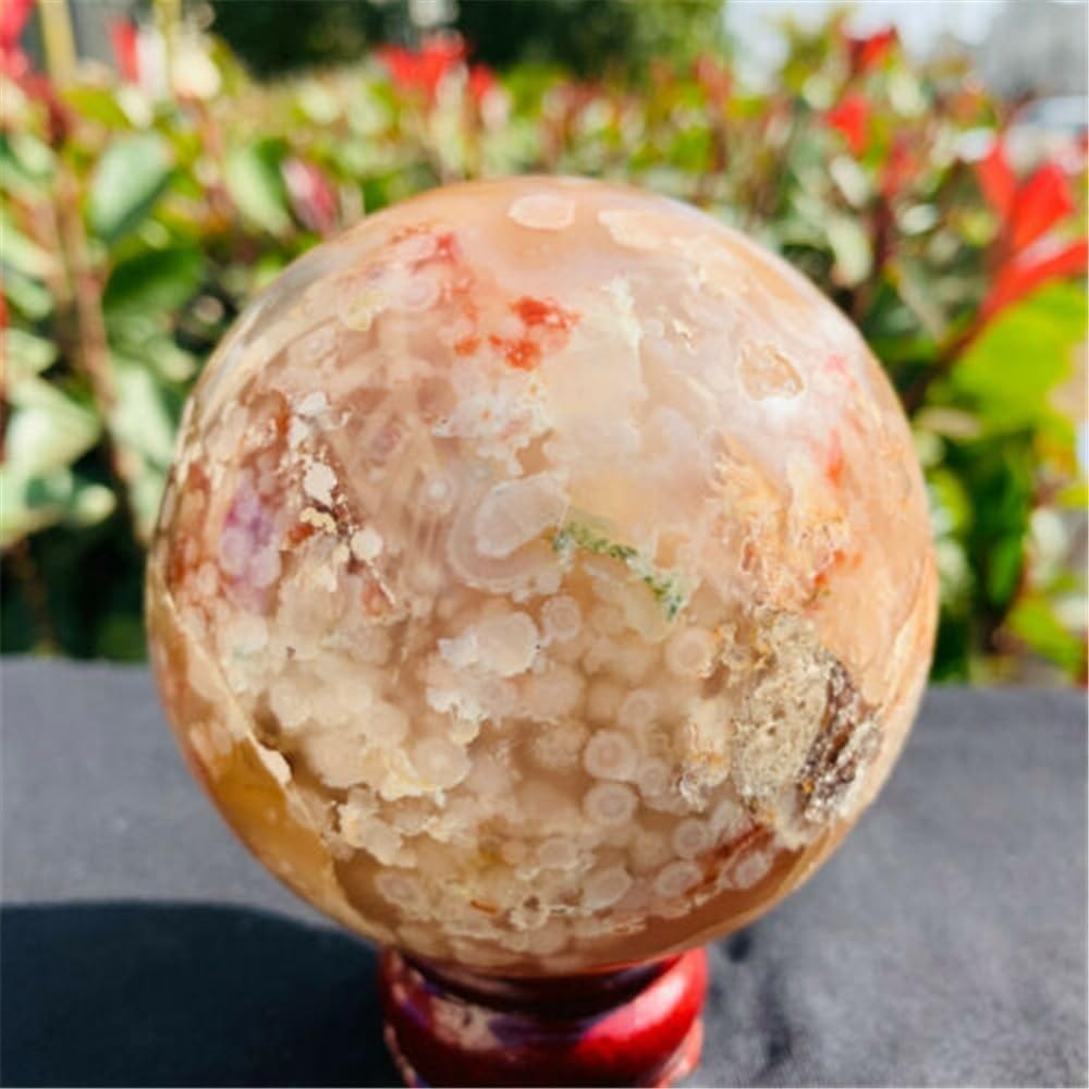 FOPURE Snowflakes, Cherry Blossoms, Agate Crystal Balls, Home Decorations (Size : 300-350g)