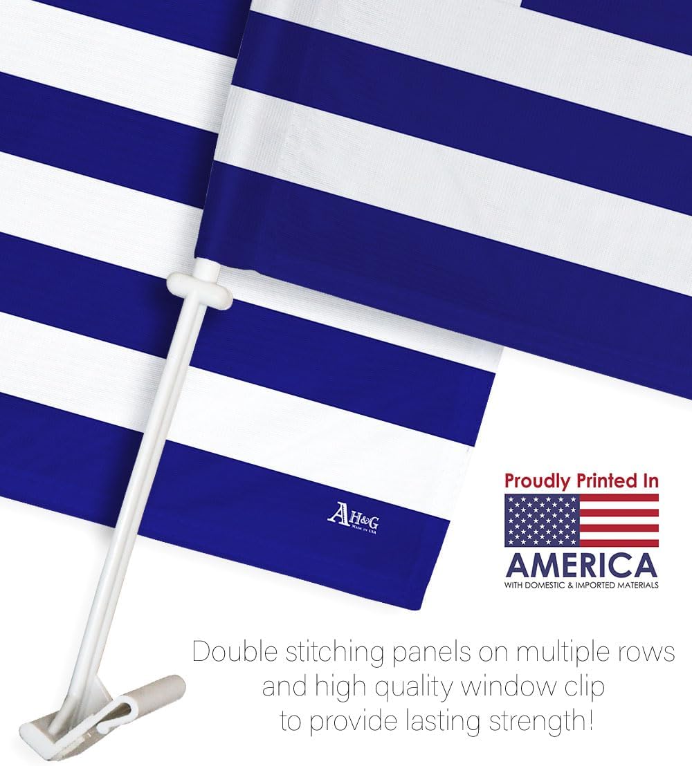 Team Greece Car Flag Bandera para Carros De Greek Decor for Window Clip Mount Auto Accessories Sport Fan Gifts League Olympics Party Supplies Patriotic Decorations Made in USA