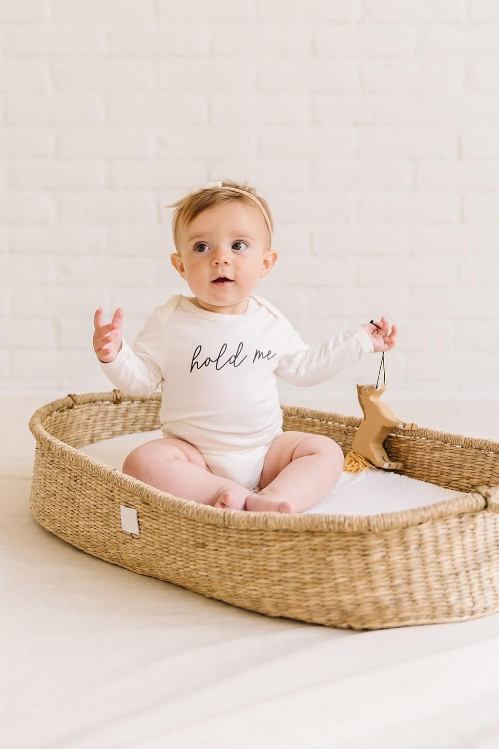 harp's cove Organic Cotton Baby Boy Girl Bodysuit - Long Sleeve Infant Onesie - Hold Me