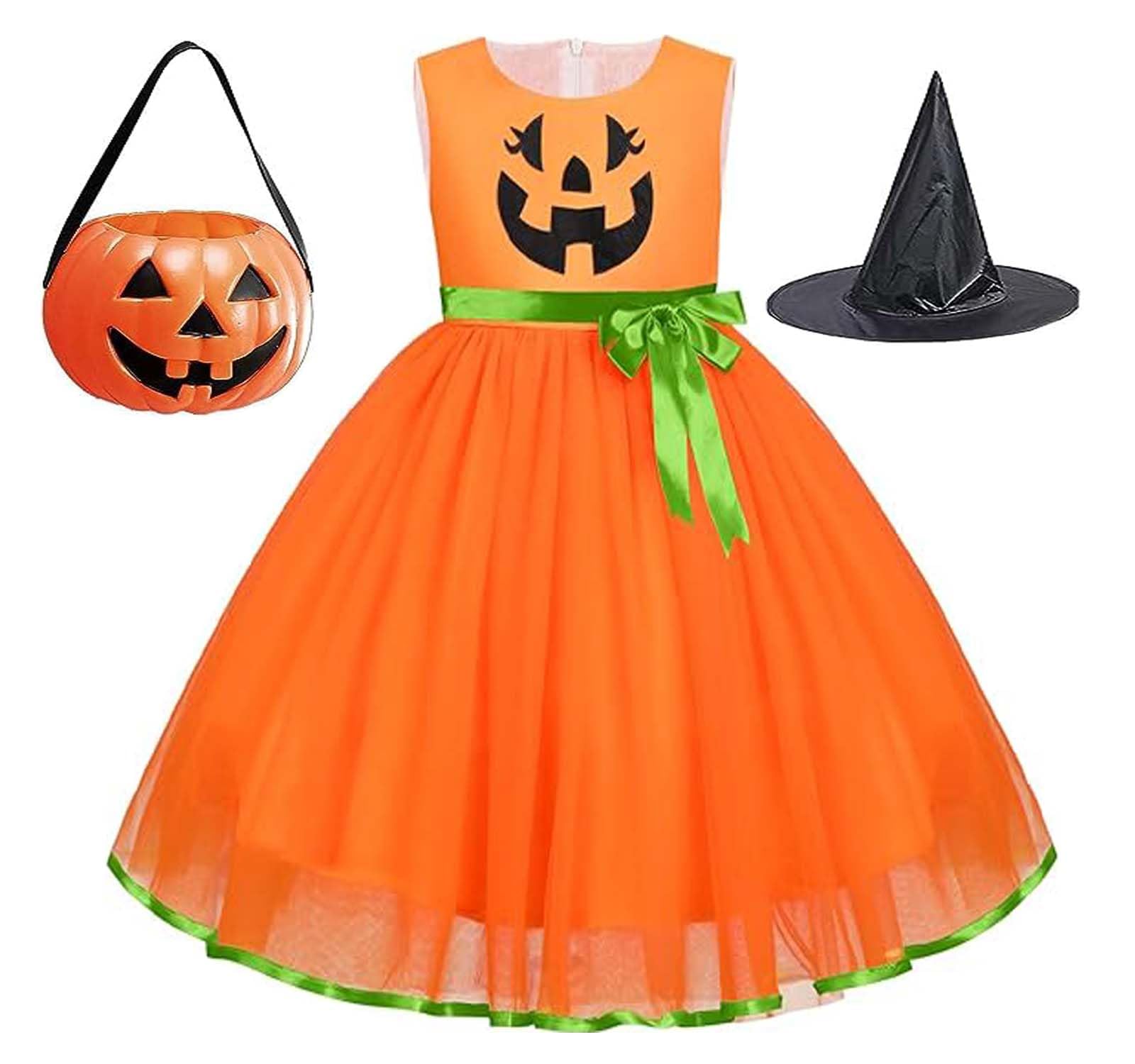 MODERNAZ Cotton Blend Pumpkin Dress For Girls | Unisex Halloween Pumpkin Vegetable Costume Children Fancy Dress 2-10 Yrs (Orange Pumpkin Girl, 3-4 Years) (B0DFMVX673) Amazon Price History, Amazon Price Tracker