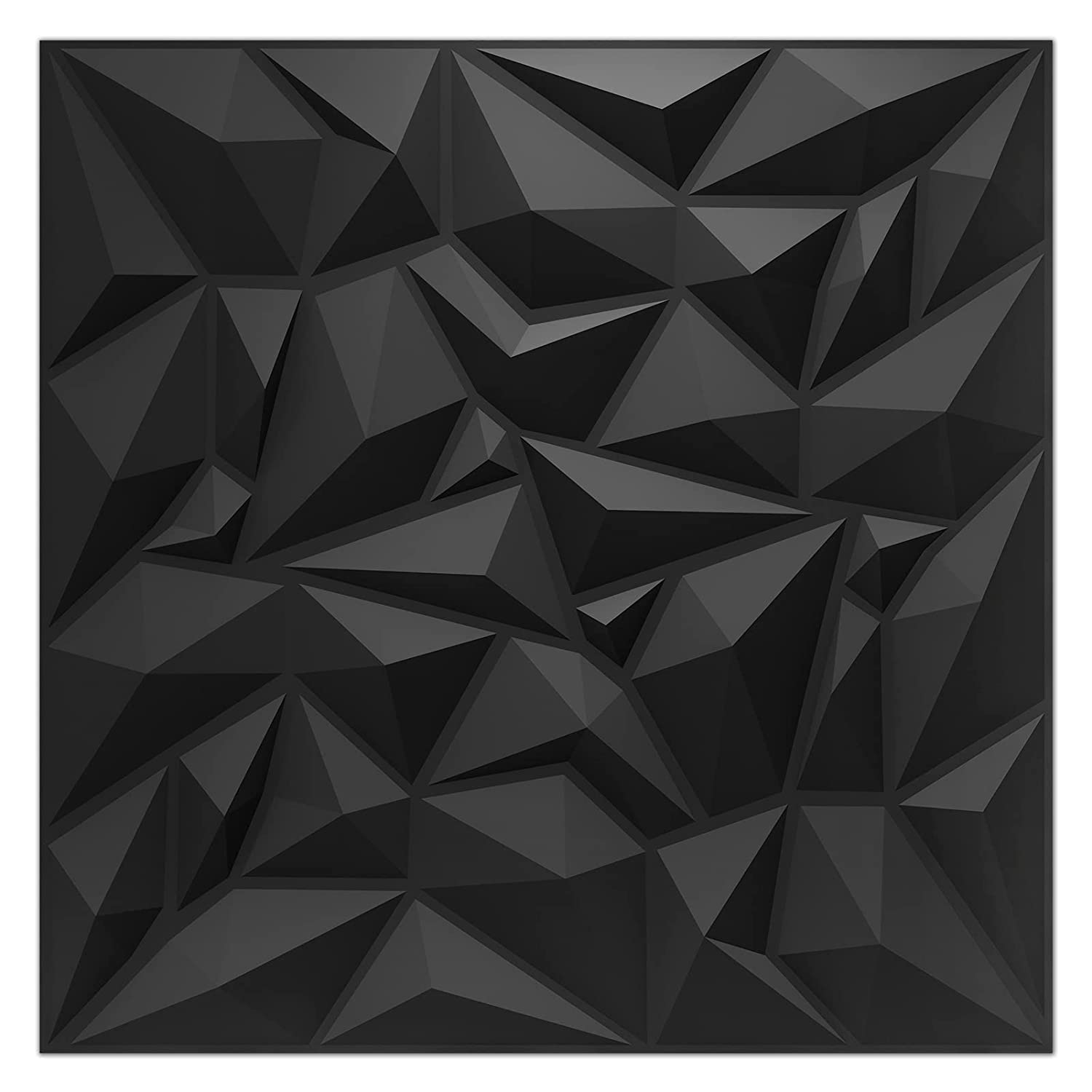 Kayra Decor Diamond 3D PVC Wall Panels - Black Color Diamond Design - (19.7" x 19.7", Covers 48.51 Sq. ft. (Pack of 18) PVC Panel for Home Kitchen Balcony Studio Saloon Gaming Room and Office Decor (B0C6TXH834) Amazon Price History, Amazon Price Tracker