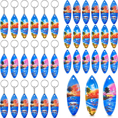 Taiyin 24 Pack Surfboard Keychains PVC Surfboard Backpack Keychain with