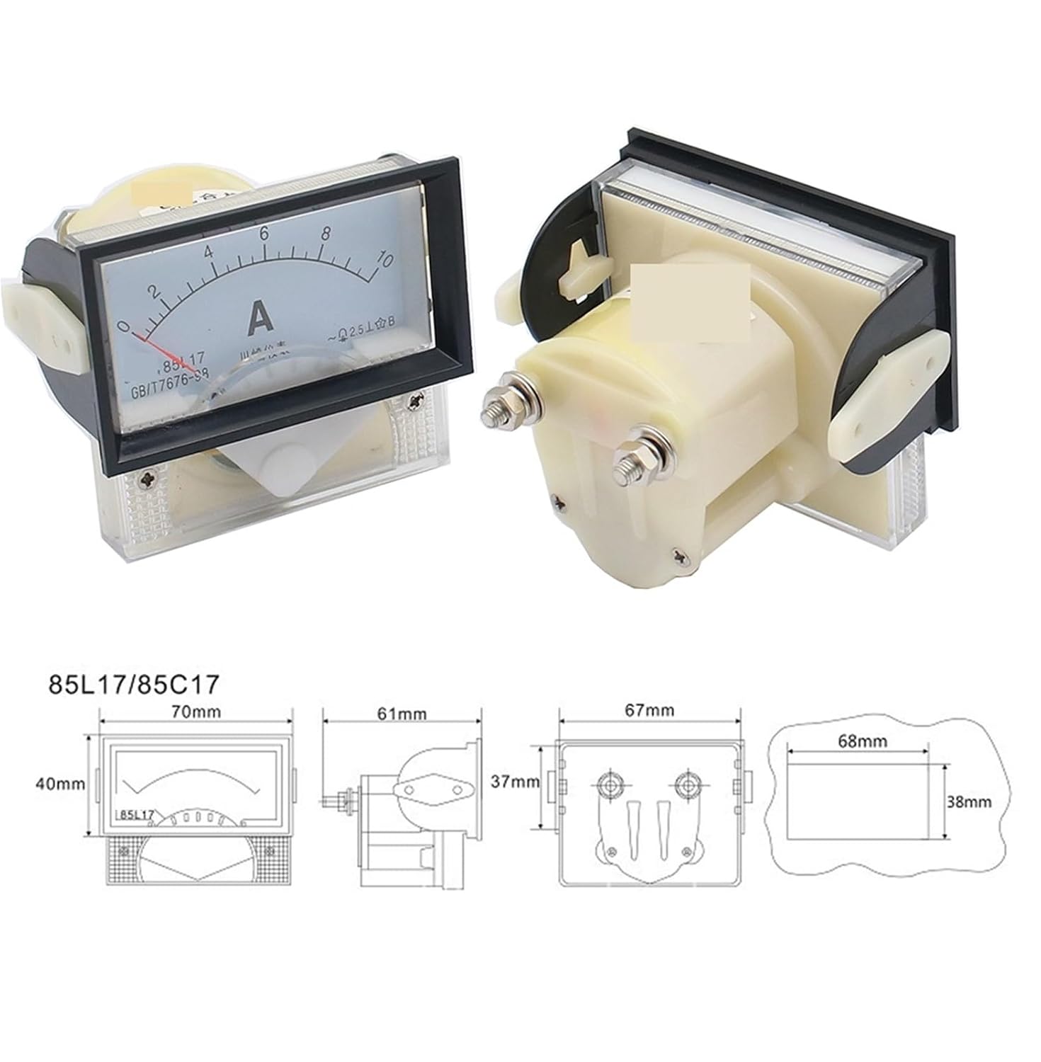 85L17 AC 500A 600A 750A 800A 1000A Analog Ammeter Panel Current Amper Meter Pointer 64 * 56mm 1Pcs(1000A)
