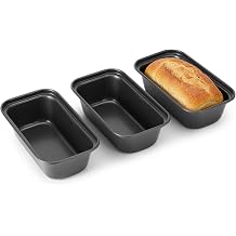 3PCS Mini Loaf Pans for Baking Bread, 6 x 3 x 2 In Nonstick Small Bread Pans, Tiny Rectangle Bread Tins, Carbon Steel Mini Loaf Baking Pan for Small Banana Bread, Meatloaf, Brownies, Black
