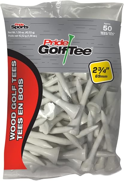 Review PRIDE GOLF TEE, 2-3/4 inch Deluxe Tee, 50 Count Bag