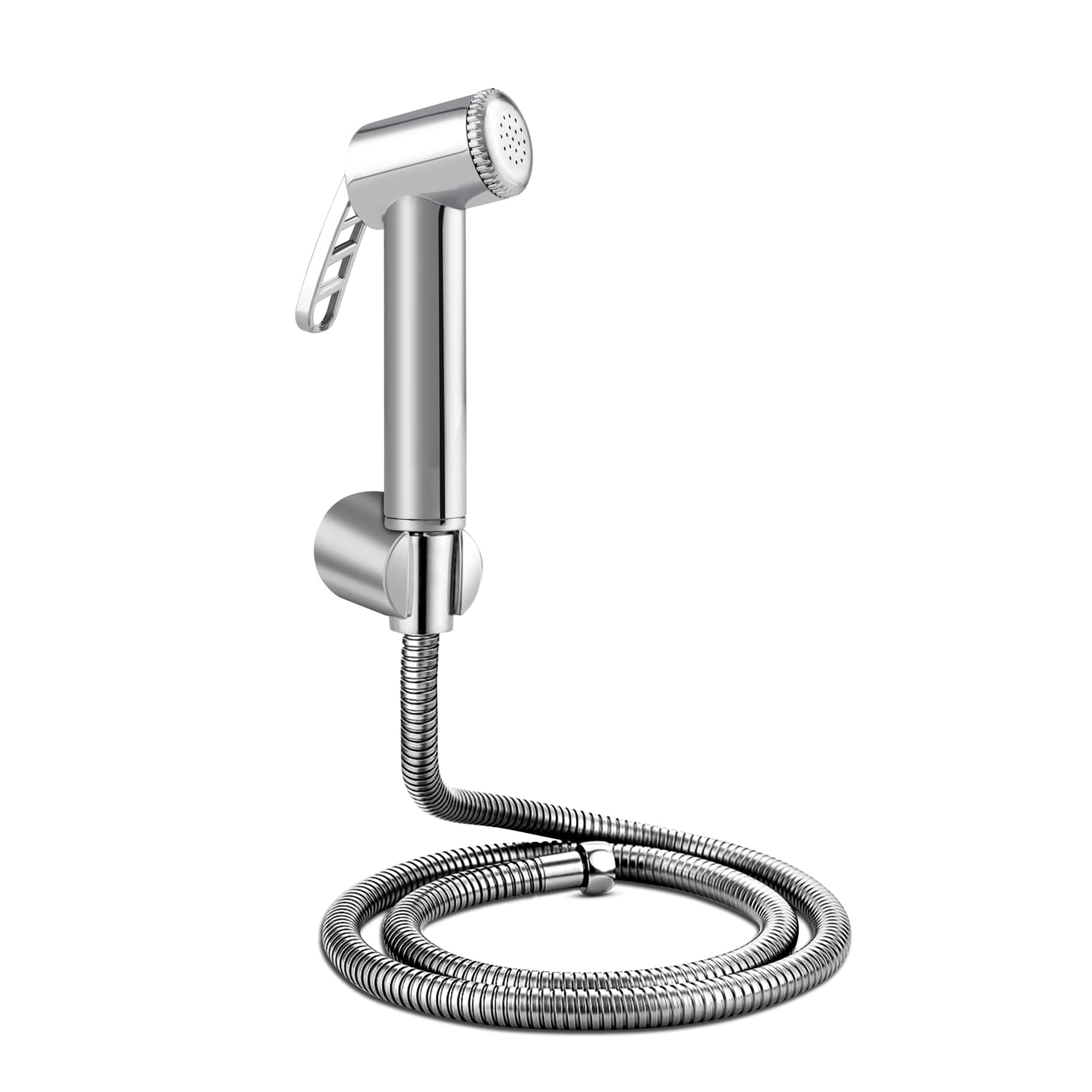 Rocio Health Faucet Set for Bathroom, Hand Jet Spray Gun for Toilet, Chrome Body Handshower for Toilet with Flexible Hose Pipe (1.00 Mtr) Strechable to 1.2 Mtrs and Wall Holder