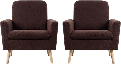 Miniatura 113 de Naomi Home Frida Silla moderna de mediados de siglo, sillas decorativas con marco de madera duradera para sala de estar, silla de lectura con