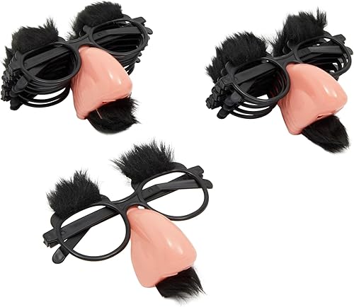 Miniatura 4 de Juvale Divertido disfraz de lentes de nariz, mediano, multicolor, paquete de 12, lentes de sol novedosos para nariz y bigote, gafas de sol para