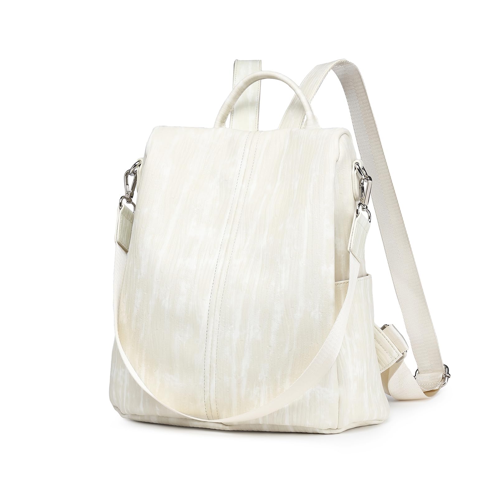 Miss Lulu Women Travel Backpack Small Rucksack Anti-theft Nylon Travel Backpack Purses Ladies Design Handbag Girls Waterproof Shoulder Bag for School Cyclism (BEIGE)