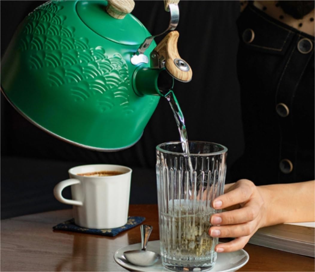 Czajnik z Gwizdkiem Czajnik Do Herbaty Z Gwizdkiem Błękitny Dźwięk Gwizdka Ergonomiczny Uchwyt Ze Stali Nierdzewnej Czajnik Z Płytą Kuchenną Gwizdanie Czajnik Czajnik Kuchenek