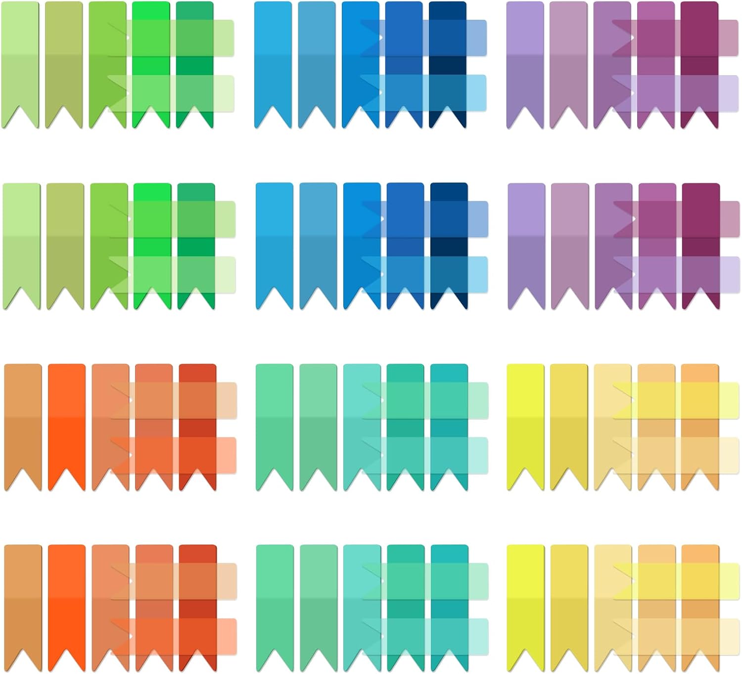 Temiary 1200 Pcs Transparent Sticky Index Tabs for Bible Study, Multicolor