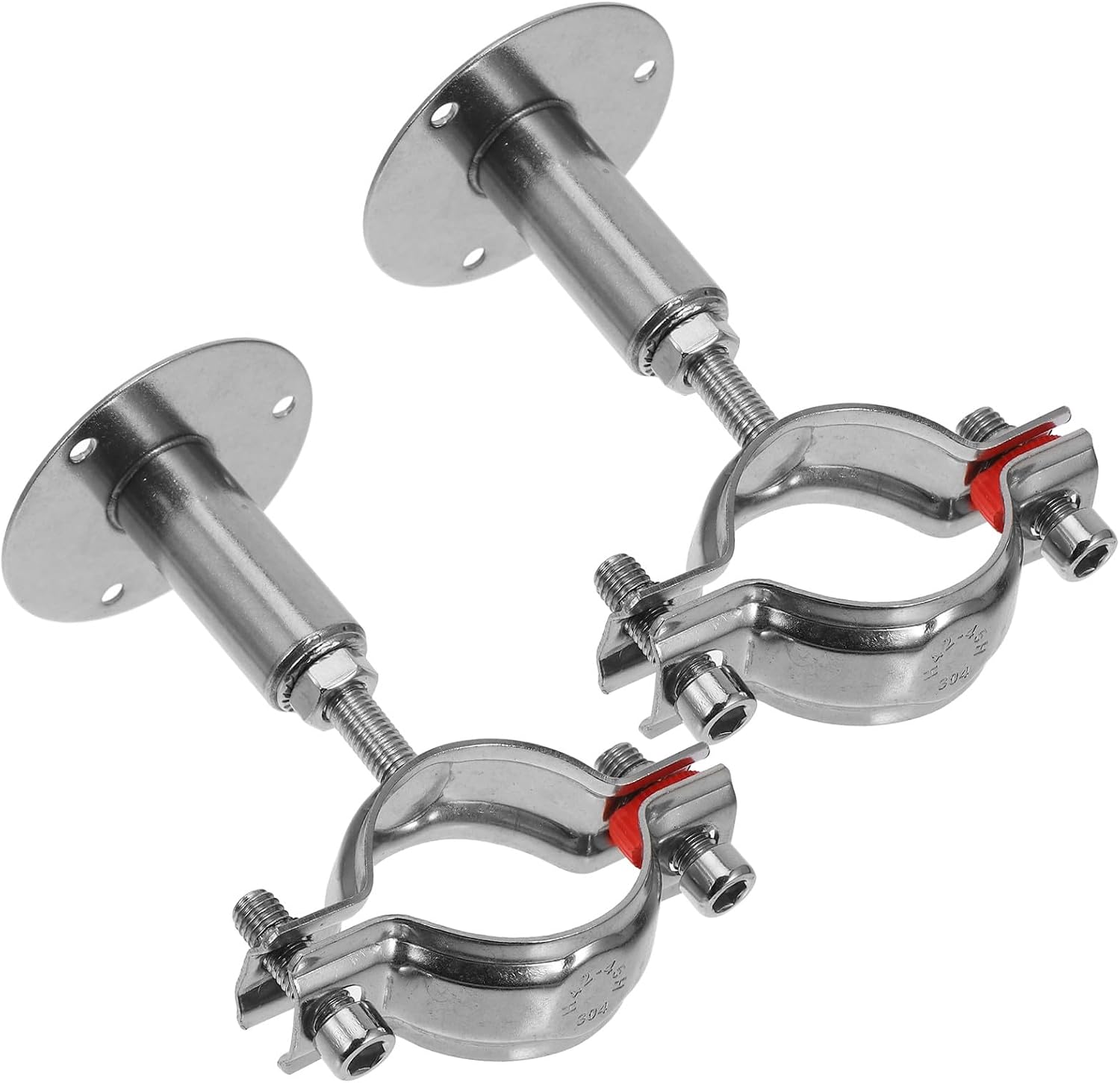 Luxshiny Ceiling Mount Pipe Bracket 42-45mm Tube Support Stainless Steel Adjustable Clamp Wall Mount