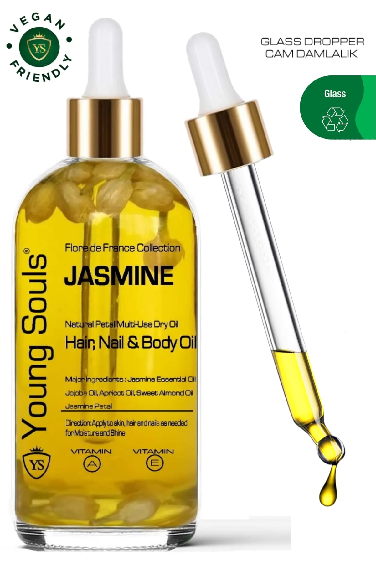 Young Souls Aromatherapy Jasmine Multi Use Oil Yasemin Yüz Saç Tırnak & Vücut Bakım Kuru Yağ 100 ml