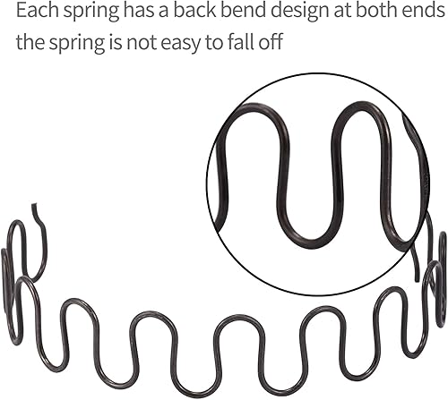 Miniatura 5 de JJDD Carkio - Muelles de repuesto para sofá, 4 muelles de 20 pulgadas con 16 clips en S, kit de reparación de resortes de sofá de diámetro de