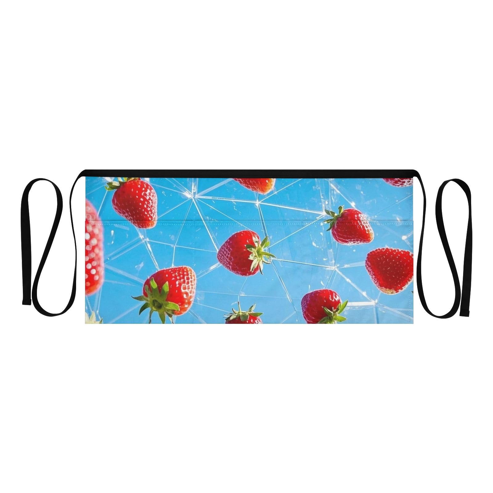 FASHON&FASCIN Server Apron with Pockets Waist Aprons Half Waitress Apron Strawberry Design for Gardening Restaurant,Multi18
