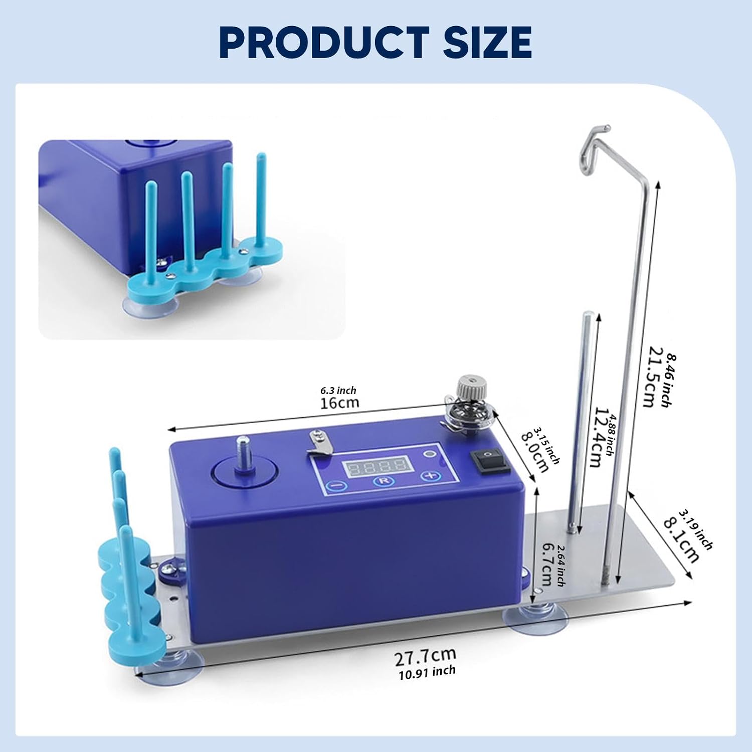Fancyes Automatic Bobbin Winder Electrical Bobbin Winder Mounting Plate Portable with Spool Thread Stand for Sewing Crafts Quilting