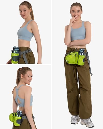 Miniatura 71 de Waterfly - Cangurera de senderismo con soporte para botella de agua para hombres y mujeres, para correr y pasear al perro, para iPhone 8 Plus, Verde