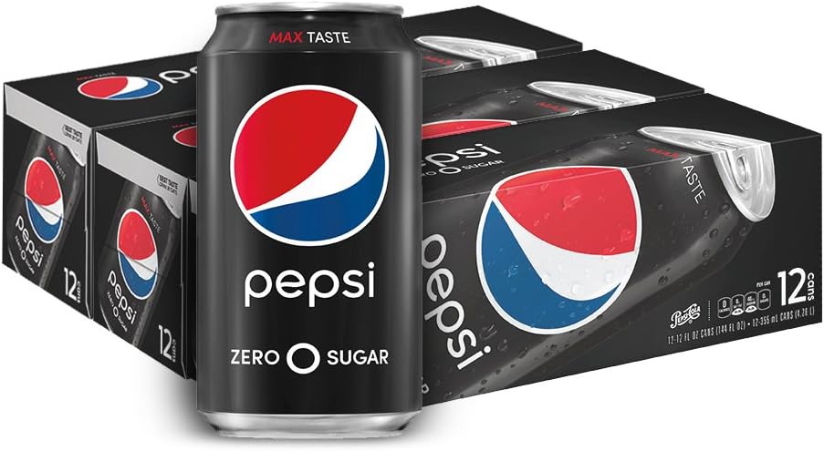 Pepsi Zero Sugar Soda, Fridge Pack Bundle, 12 fl oz, 36 Cans