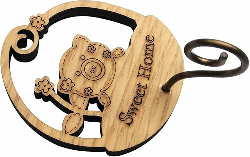 Miniatura 4 de GARASANI Zinc, campana de acero - Timbre de puerta, timbre para decoración, puerta delantera, interior, decoración exterior, oro (cerdo)