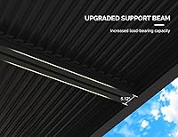 Vista 8 de PURPLE LEAF 94AS - Pérgola pequeña de aluminio compacto de 10 x 12 pies con techo rígido con listones ajustables para patio, cubierta de terraza
