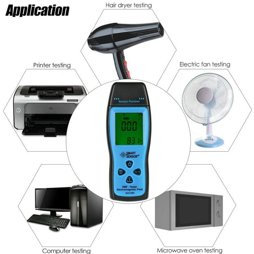 Digital Dosímetro de Radiación LCD Mini EMF Tester Electromagnético Detección de Radiación de Mano Instrumento de Medición AS1392 Instrumento de medición de precisión