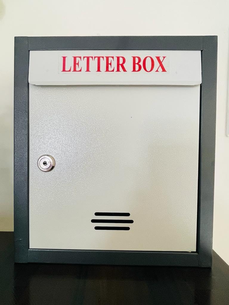 Multipurpose Metal Utility Box with Lock, 2keys, Keychain and Installation Hardware l Can be Used as Mailbox, Cheque Drop Box, Complaint Box and Many Purposes l Wall and Mounted, Weather Resistant-image-21