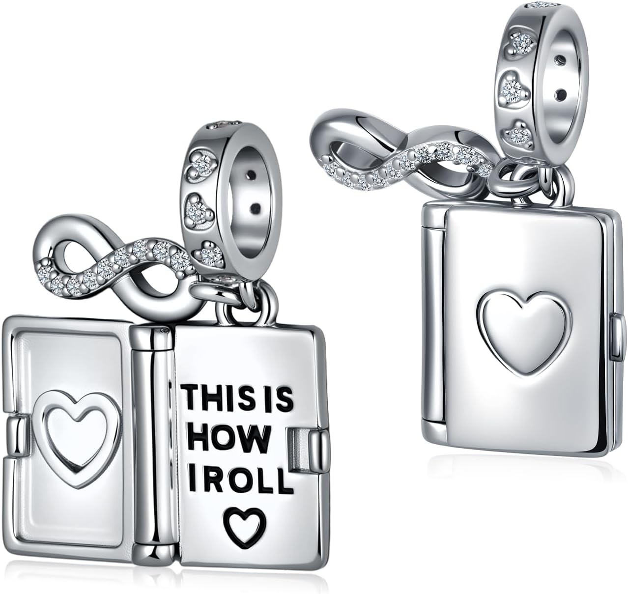 Book Charms 925 Sterling Silver Book Jewelry Librarian Jewelry Gifts for Women