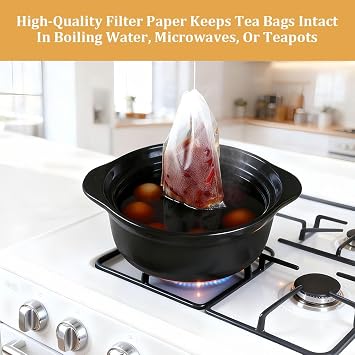 100PCS Reusable Tea Filter Bags with Drawstring – Empty Tea Bags for Loose Leaf Tea, Coffee, Herbs & Spices – Biodegradable, Eco-Friendly Infuser Bags (7 * 9cm)