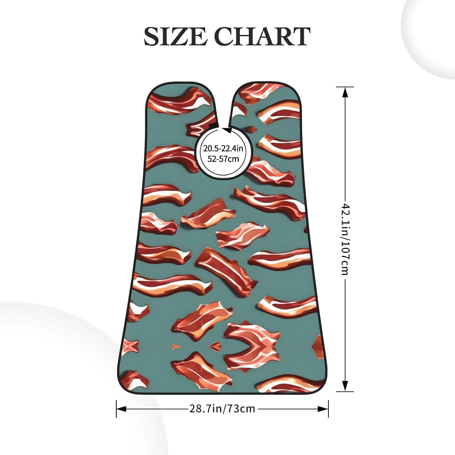 Streaky Bacon Pattern Print Beard Bib Apron, Shaving Apron For Dad, Men'S Hair Catcher For Shaving Best Gifts For Dad