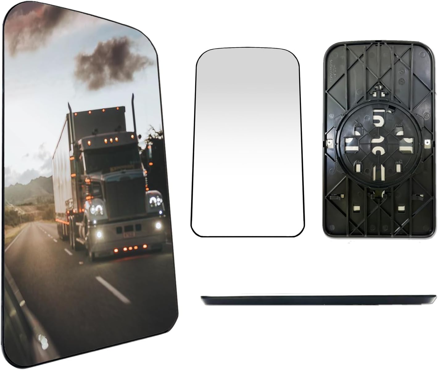 SPLENDID Replacement Mirror Glass, For 2003-2009 Chevy Kodiak, 2003-2009 GMC Topkick C4500 C5500 C6500, Heated Flat Mirror, High Reflective, Driver/Passenger Side (OEM: ‎19120557)