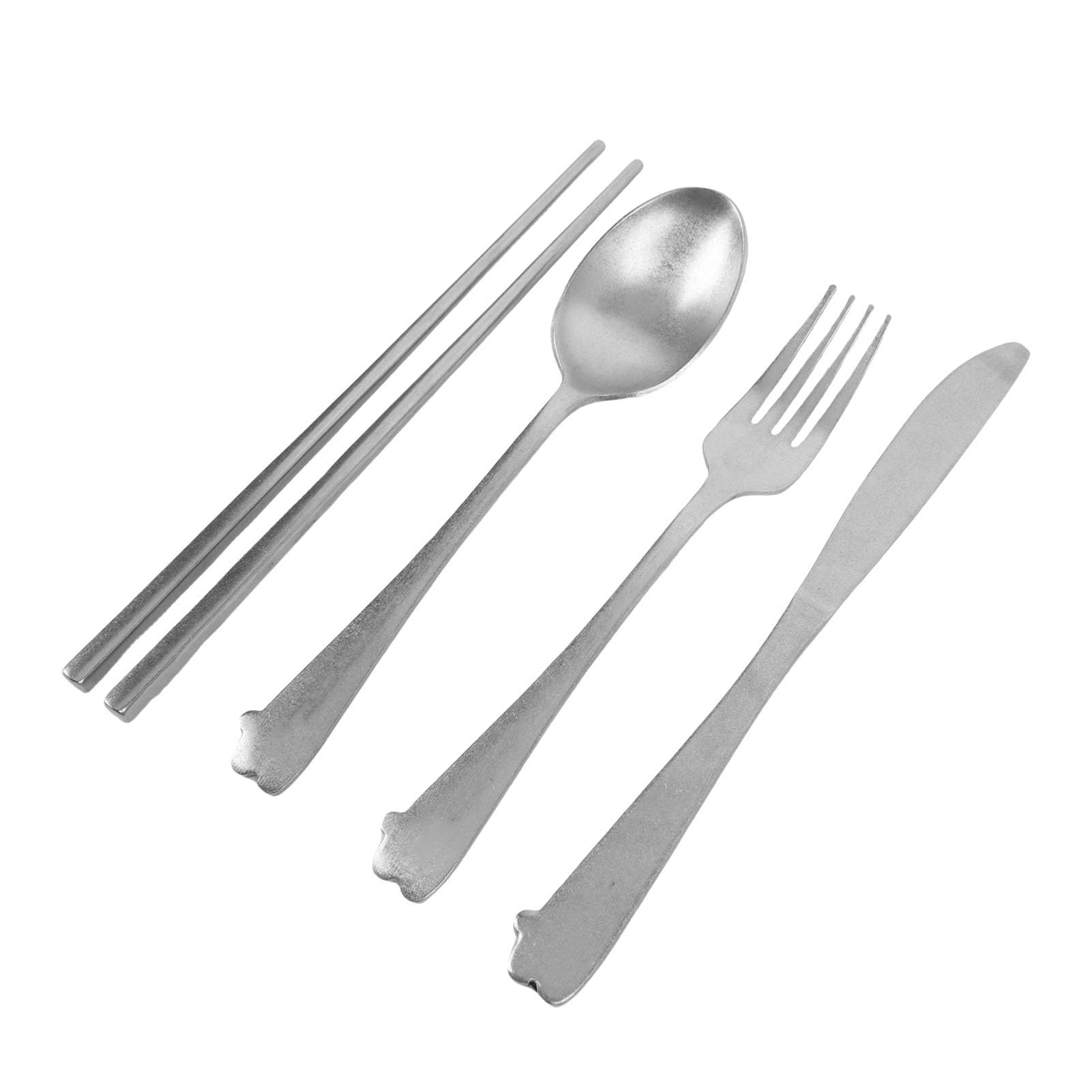 Couverts de camping durables et vintage en acier inoxydable pour vos repas en pleine nature